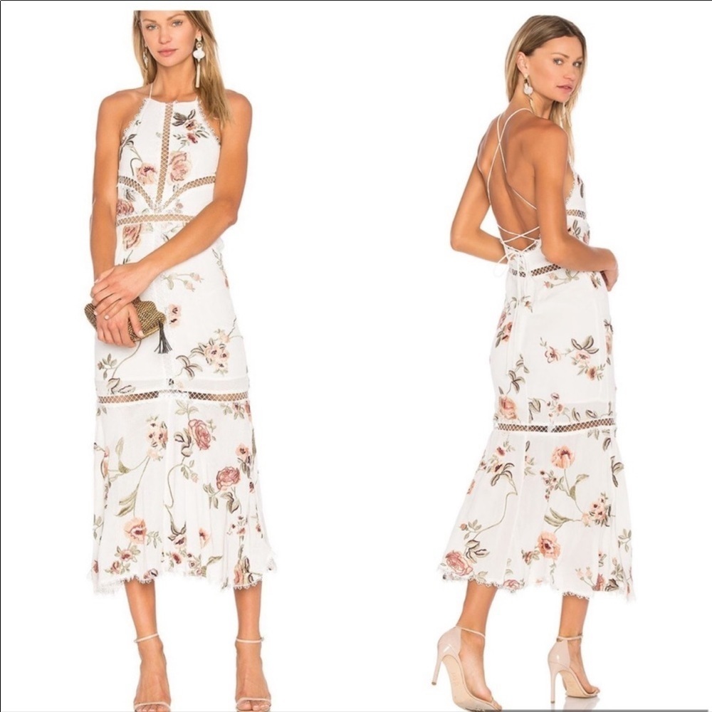 X by NBD | Felicity embroidered midi dress